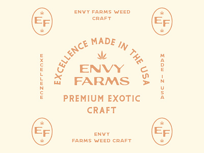Envy Farms Outtake badge brand branding cannabis craft design graphic design icon lettering logo logotype type typography vintage weed