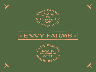 Envy Farms Badges badge brand branding cannabis design graphic design lettering logo logotype type typography vintage weed