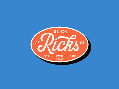 Slick Ricks auto badge brand branding design graphic design lettering logo logotype moto retro type typography vintage
