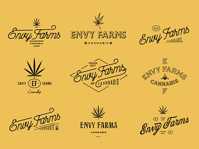 Envy Farms Explorations badge brand branding cannabis design graphic design illustration lettering logo logotype retro type typography vintage