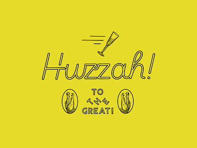 Huzzah! badge design graphic design great huzzah illustration lettering logo retro the type typography vintage