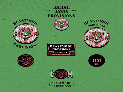 Beast Mode Provisions badge brand branding design graphic design icon illustration lettering logo logotype retro type typography vintage