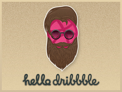 Hello Dribbblers! beard debut first shot glasses hello dribbble illustration ui designer ux designer