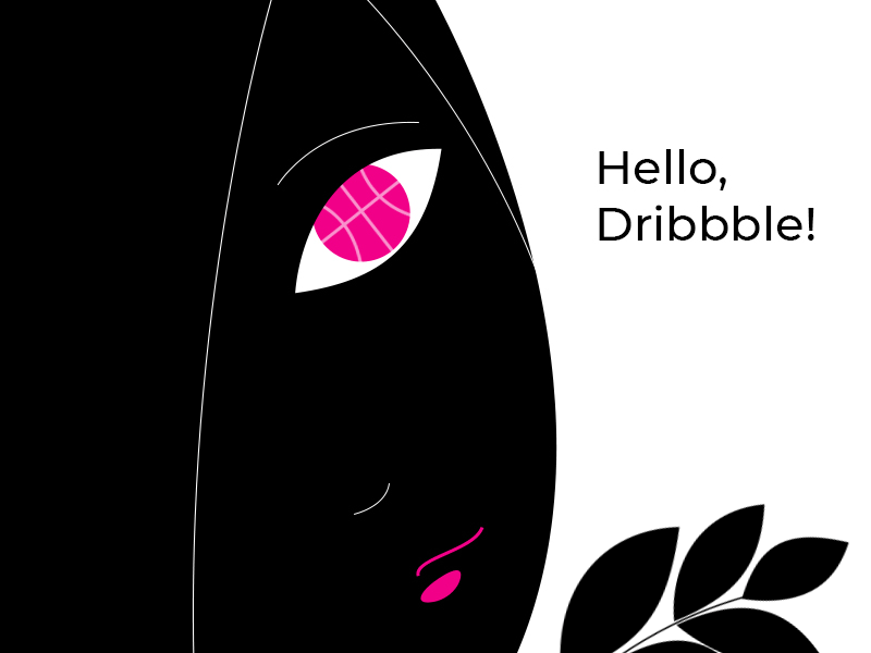 hello dribbble blinking girl hello dribble illustration motion