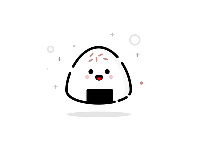 Onigiri avatar cute food happy illustration mbe onigiri smile vector