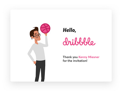 Hello Dribbble! avatar card debut dribbble hello illustration sketch thanks vector
