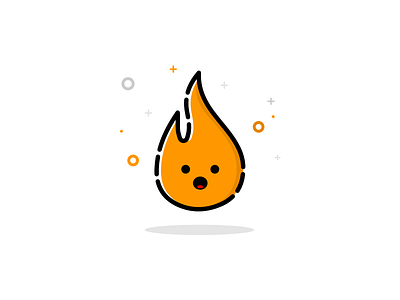 Fire avatar cute flame hushed illustration mbe vector
