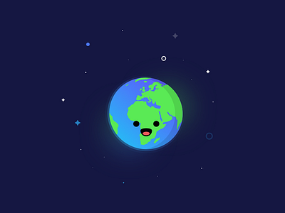 Planet Earth cute earth gradient happy mbe planet space stars