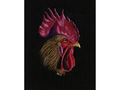 The Sacrifice ancient tradition animal bird colored pencil dark art death illustration macabre memento mori portrait rooster sacrifice traditional media