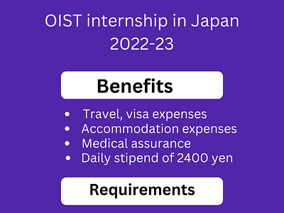 OIST internship in Japan 2022-23