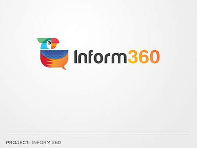 Inform 360 Logo bird logo design energy illustration logo logotype message