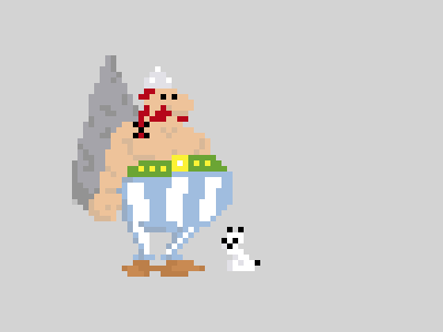 Go get it, boy... animation asterix idefix menhir obelix pixel art