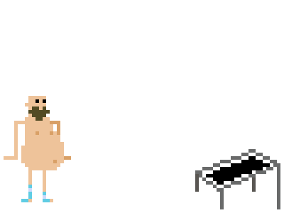 Me like to bounce... animation naked guy pixel art trampoline