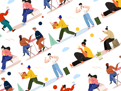 Character exercises flat illustration