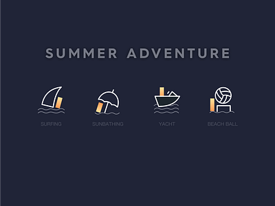 summer Adventure design flat illustration typography