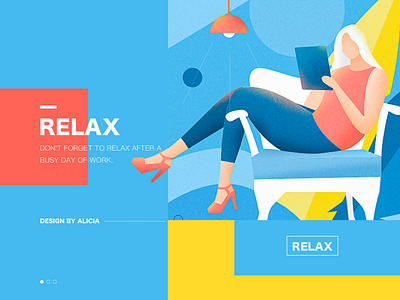 relax design illustration typography ui ux design vector