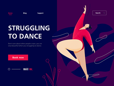 dance animation app design flat illustration illustrator typography ui ui ux design ux vector web website
