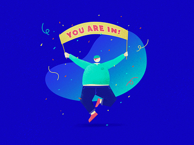 You Are In! art boy character happy illustration man person photoshop ui