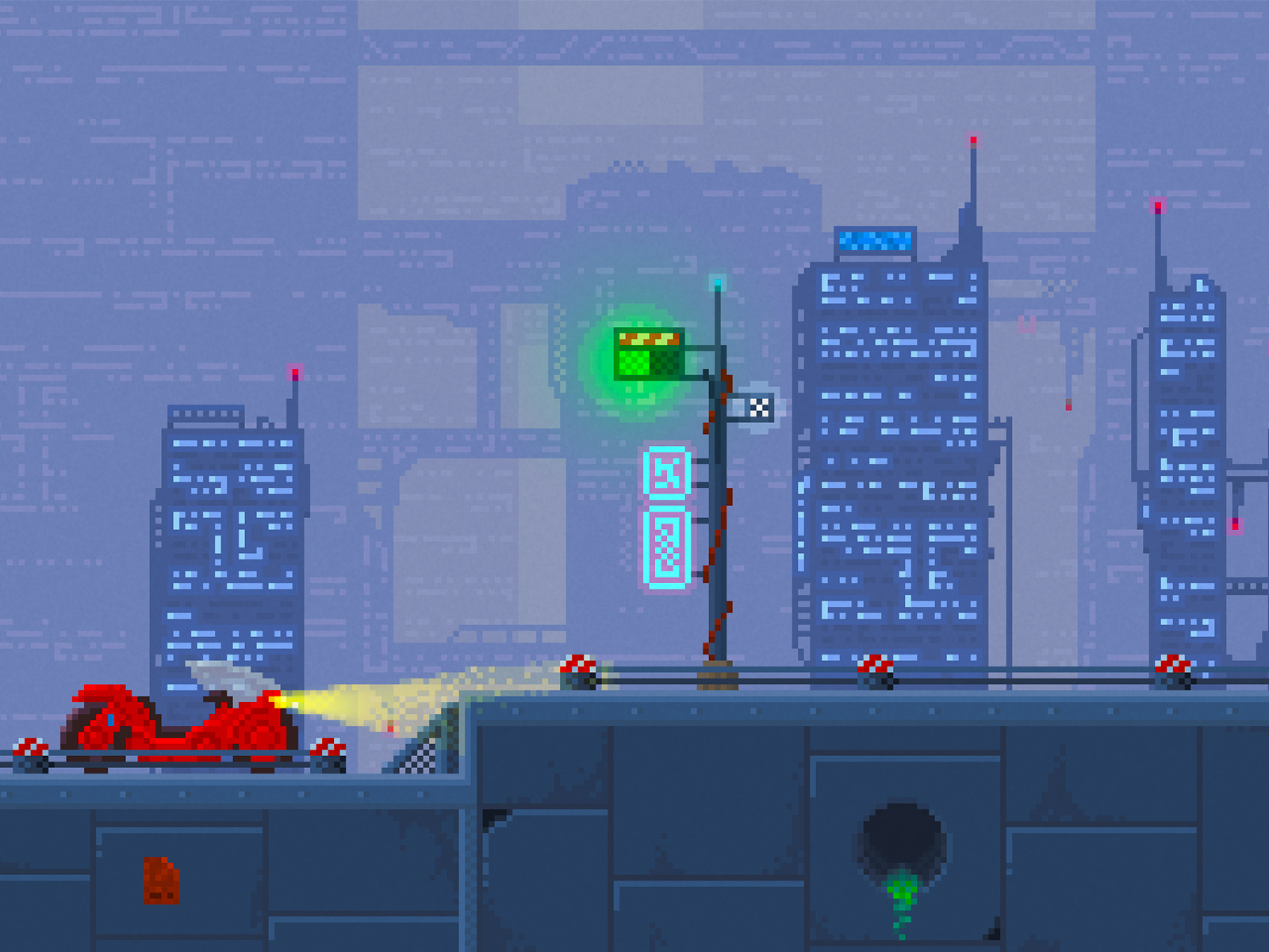 2D Pixel Art CYBERPUNK Backgrounds, 2D Building