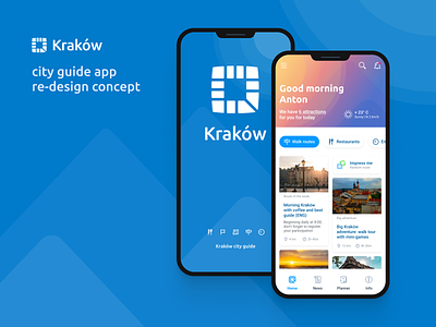 Kraków city guide app app application city design explore guide krakow mobile mobile app redesign tourist ui ui design ux