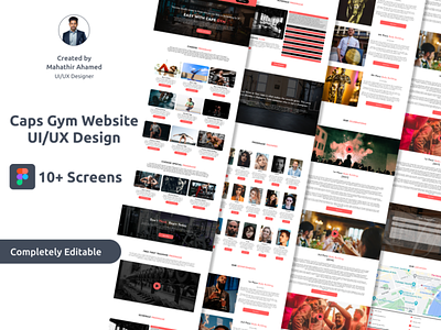 Caps Gym Website Design | Website Design UI/UX Design