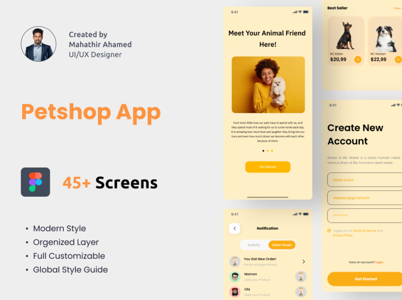 Pet Shop Mobile Application Design Mobile App UI/UX by mahathir on