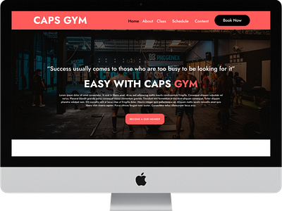 Caps GYM Website Design UI/UX Design Figma