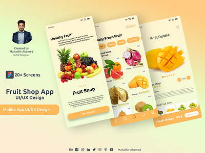 Fruit Shop App User Inter Face Design | UI/UX Design