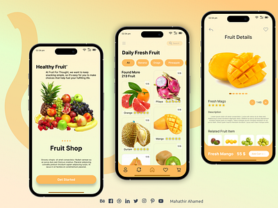 Fruit Shop App User Inter Face Design | UI/UX Design