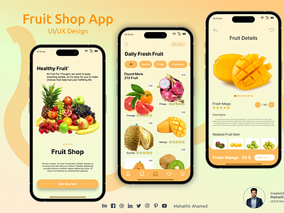 Fruit Shop App User Inter Face Design | UI/UX Design