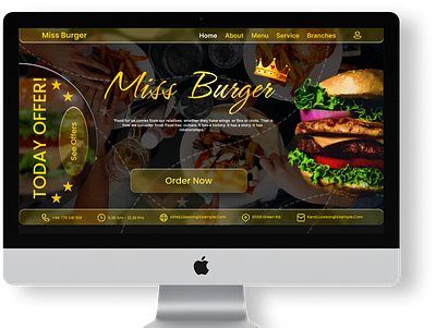 Miss Burger Website UI/UX Design branding business logo design illustration logo logo design logo making ui ux vector