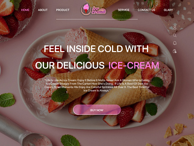 Ice Cream Shop Website Design | UI/UX Design