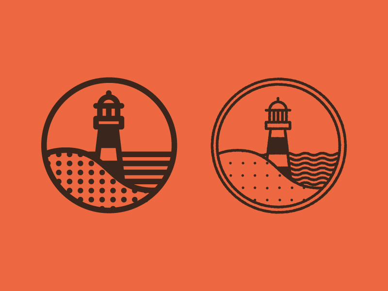Morris Island lighthouse logo south carolina sc circle lines dot pattern morris island