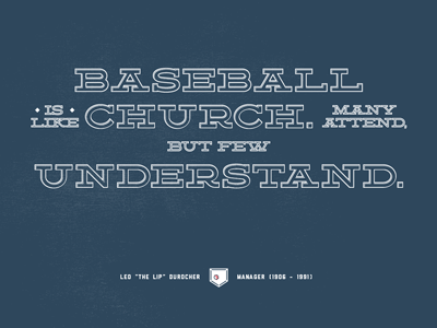 Baseball is Like Church #2