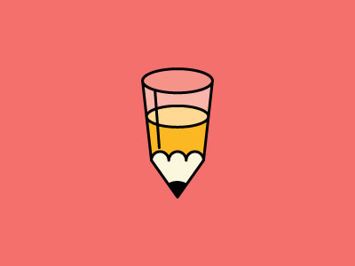 Drink N Draw beer icon pencil pink yellow