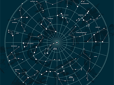 Night-Glo Constellations constellations glow in the dark poster screen print