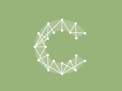 Wired 'C' c cevian green logo wireframe