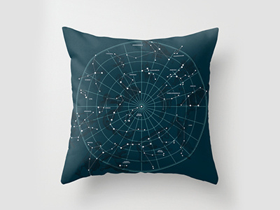 Space Hangout Pillow blue constellations pillow stars