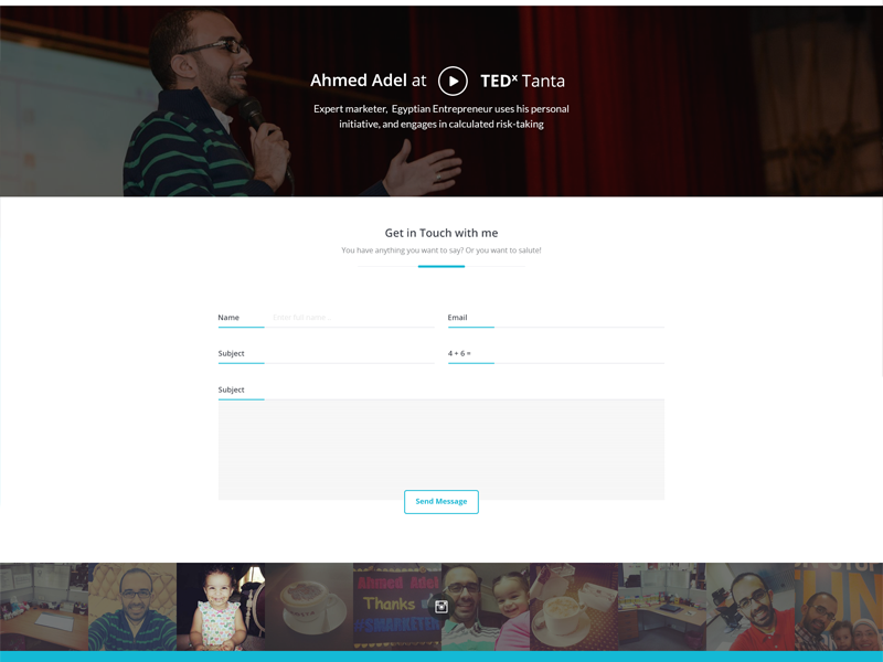 Ahmed Adel ui ux contact form white instagram social