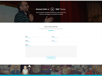 Ahmed Adel contact form instagram social ui ux white