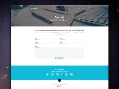 Ahmed Adel - Contact Page contact design marketer mockup personal ui ux white