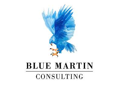 Blue Martin Logo Consulting logo watercolor
