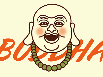 Laughing Buddha Drawing branding design line art logo logo design sticker vector vector art
