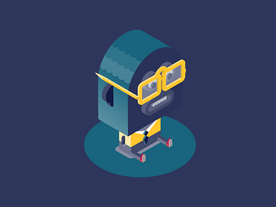 Monocle team - Client big lips boss character client fun glasses illustration isometric design monocle