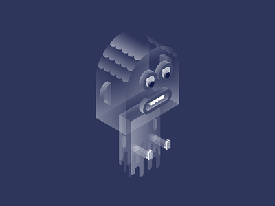 Monocle team - Ghost dude big lips character floating fun ghost isometric design monocle transparent