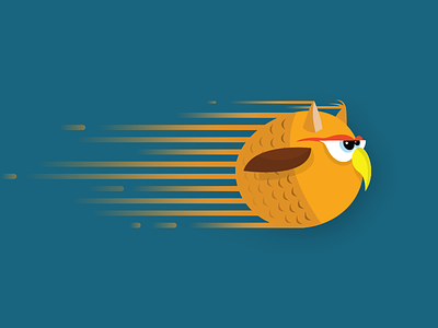 Owl series character grumpy illustration owl speed vector
