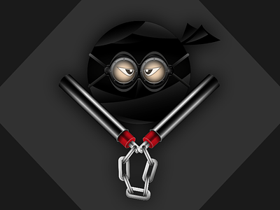 Ninja avatar black goggles illustration illustrator me ninja nunchucks pinos vector