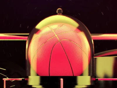 Dribbble Omage basketball black c4d dribbble glass neon pink plasma plastic vray vynil