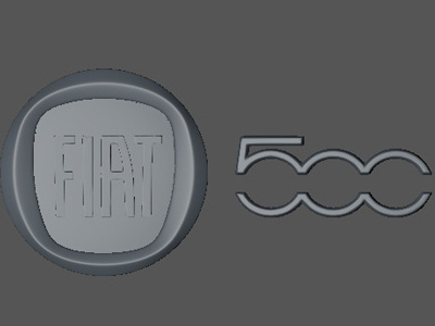 Fiat 500 Logo Viewport c4d cinema 4d v ray