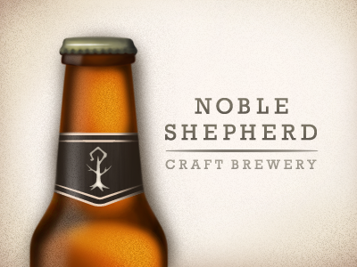 Noble Shepherd Label beer bottle brewery craft label noble shepherd staff